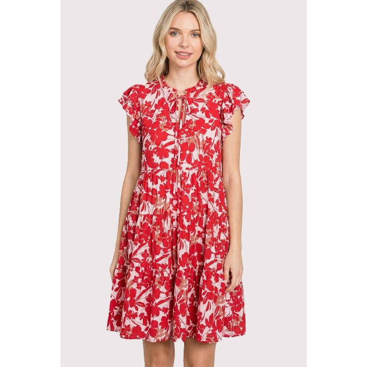 Ruffle Sleeve Floral Dress