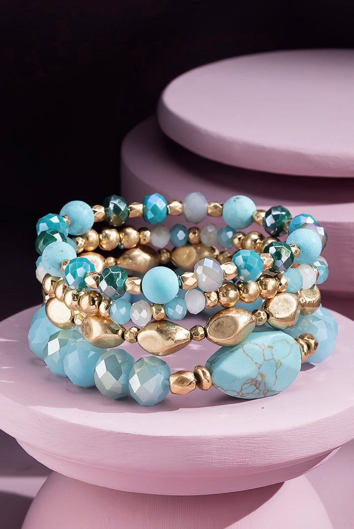 4-in-1 Natural Stone & Bead Bracelet