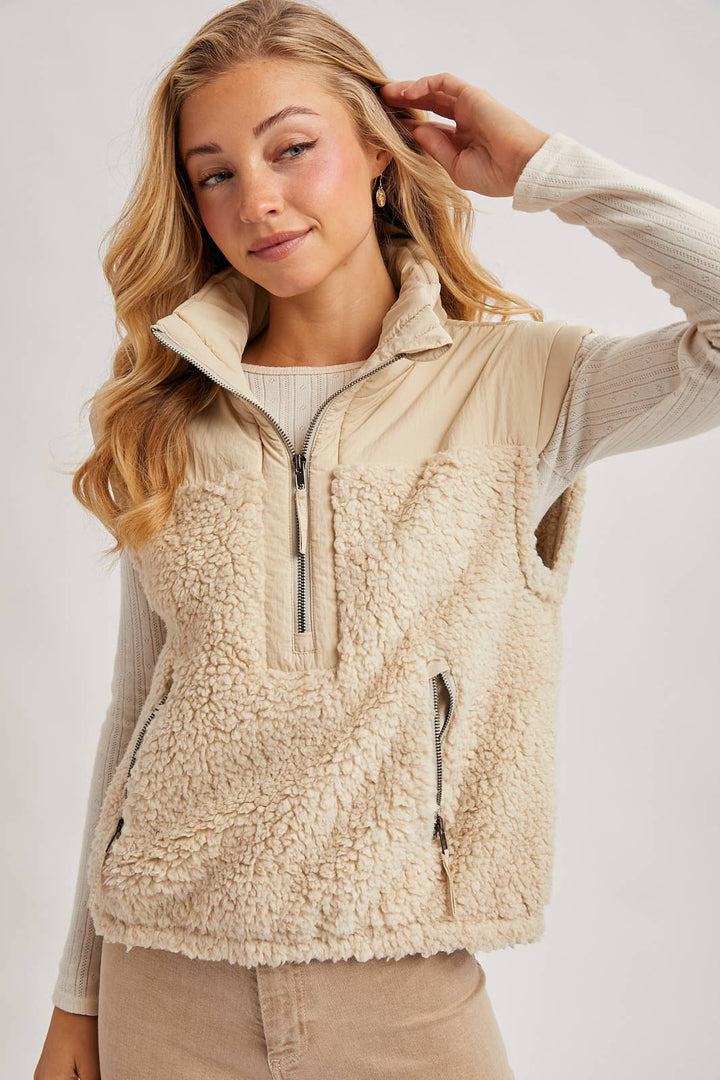 Sherpa Contrast 1/2 Zip Pullover