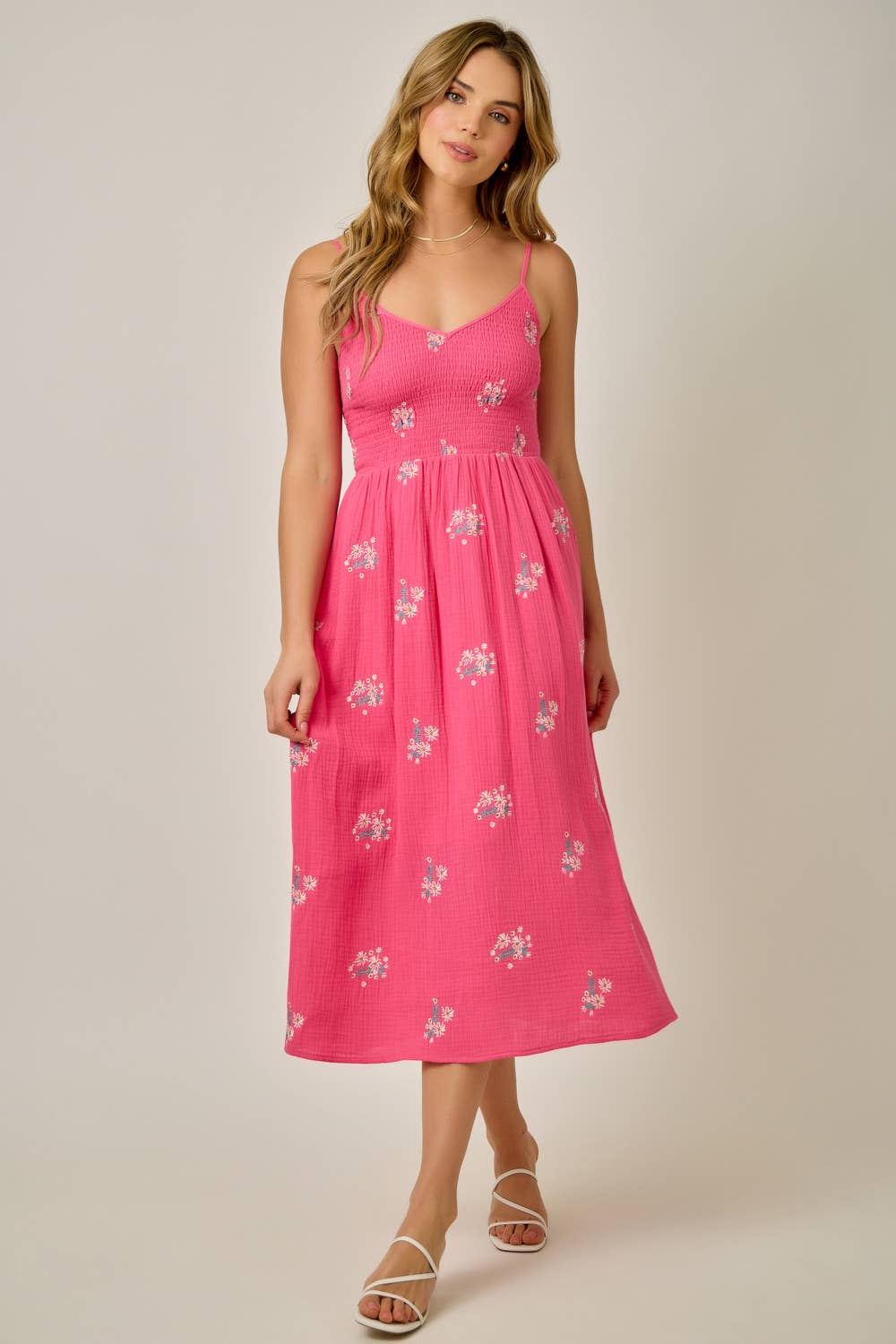 Riley Embroidery Smocked Dress
