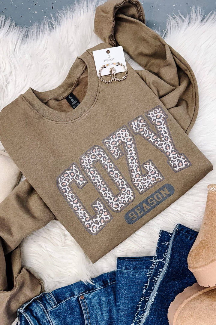 Leopard Cozy Season Graphic Sweatshirt