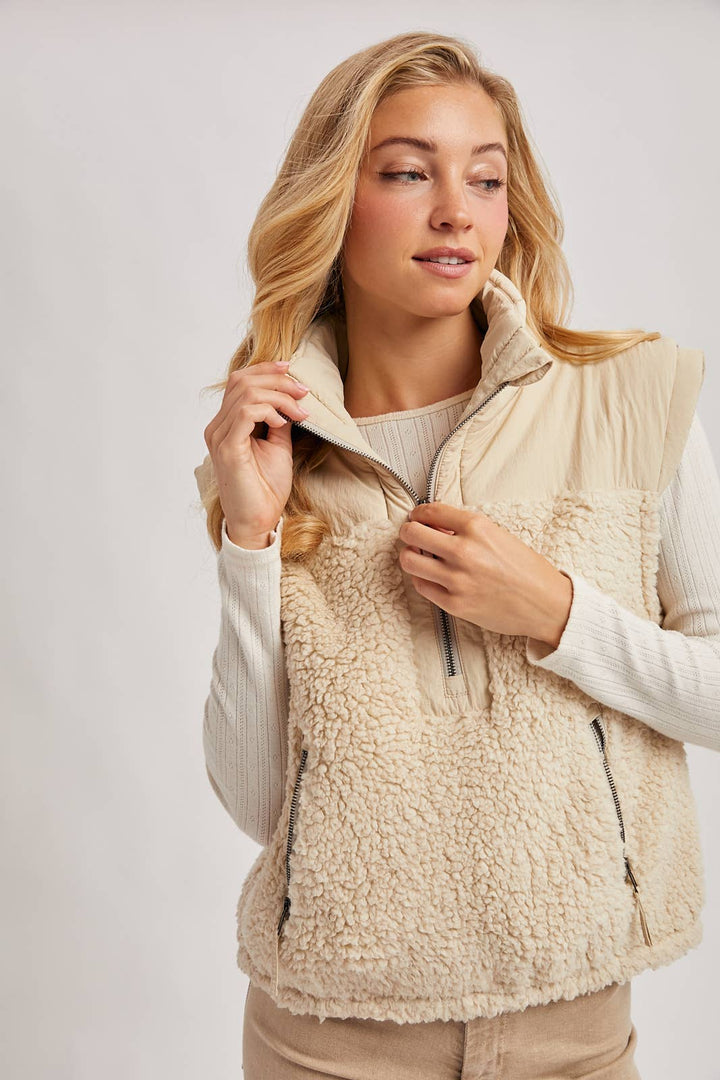 Sherpa Contrast 1/2 Zip Pullover