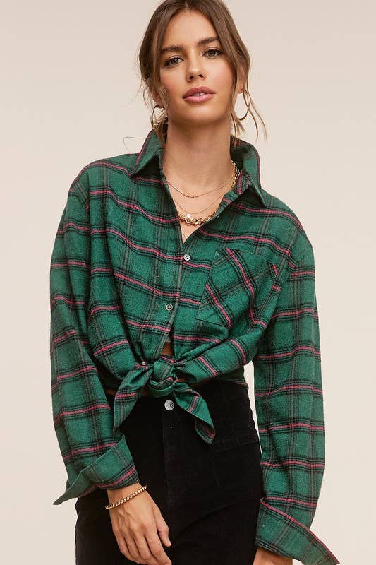 Dark Brown Plaid Flannel