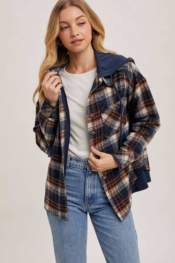 Bethany Hooded Plaid Jacket