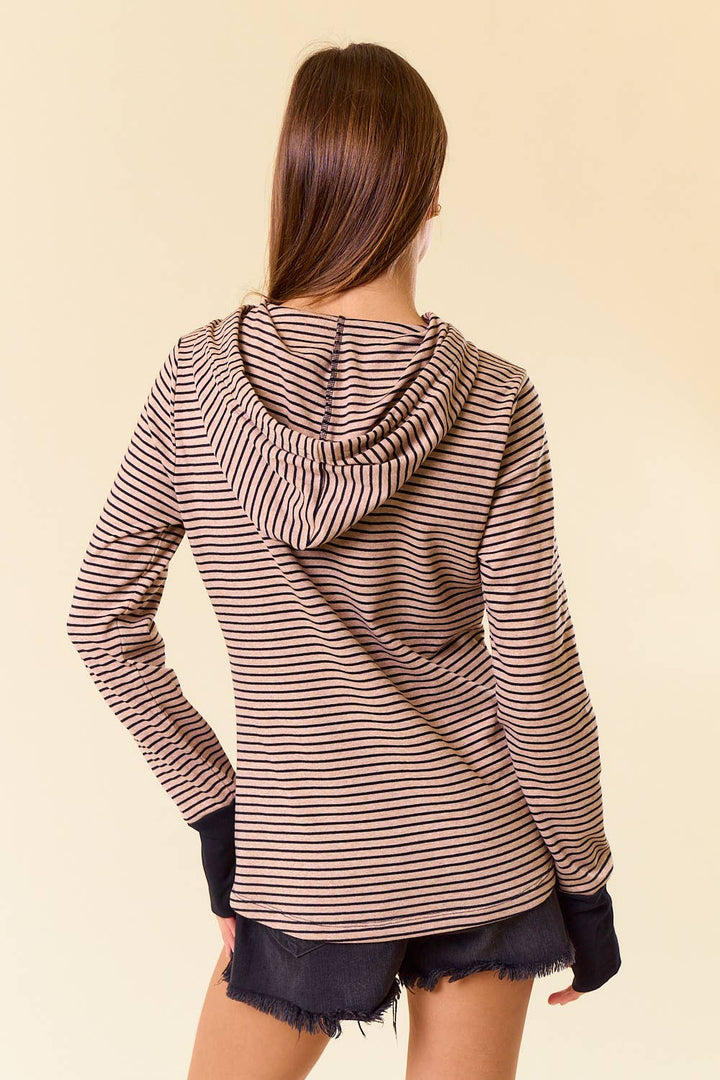 Valerie Hooded Henley Top