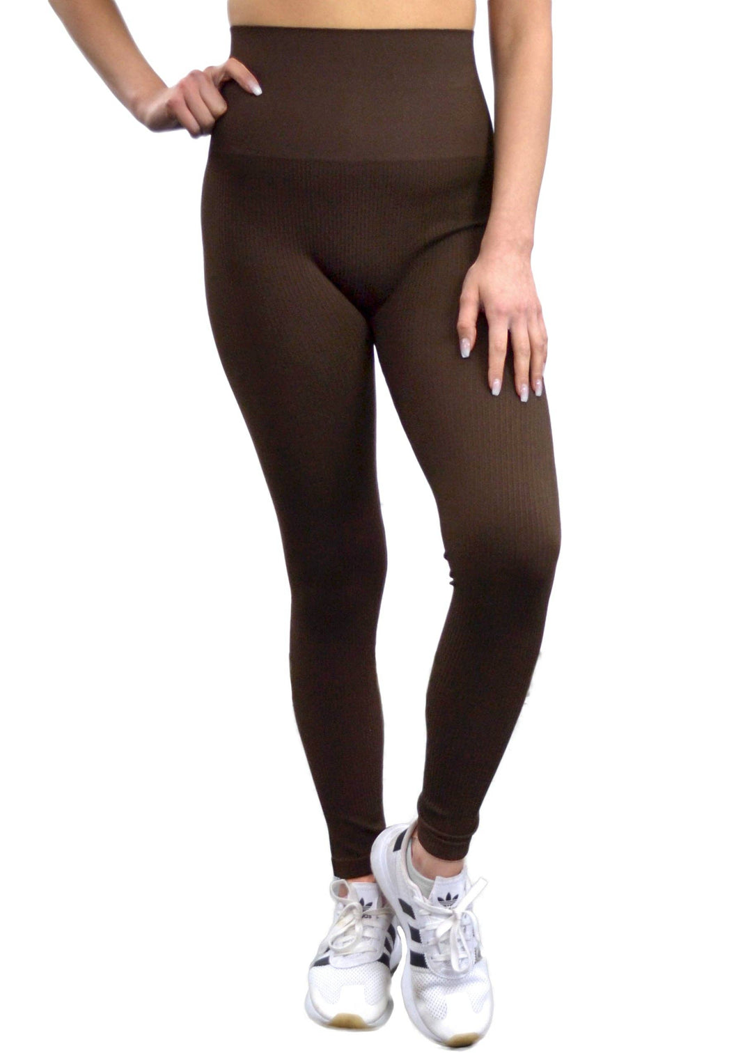 Ribbed High Waist Leggings: Steel Blue