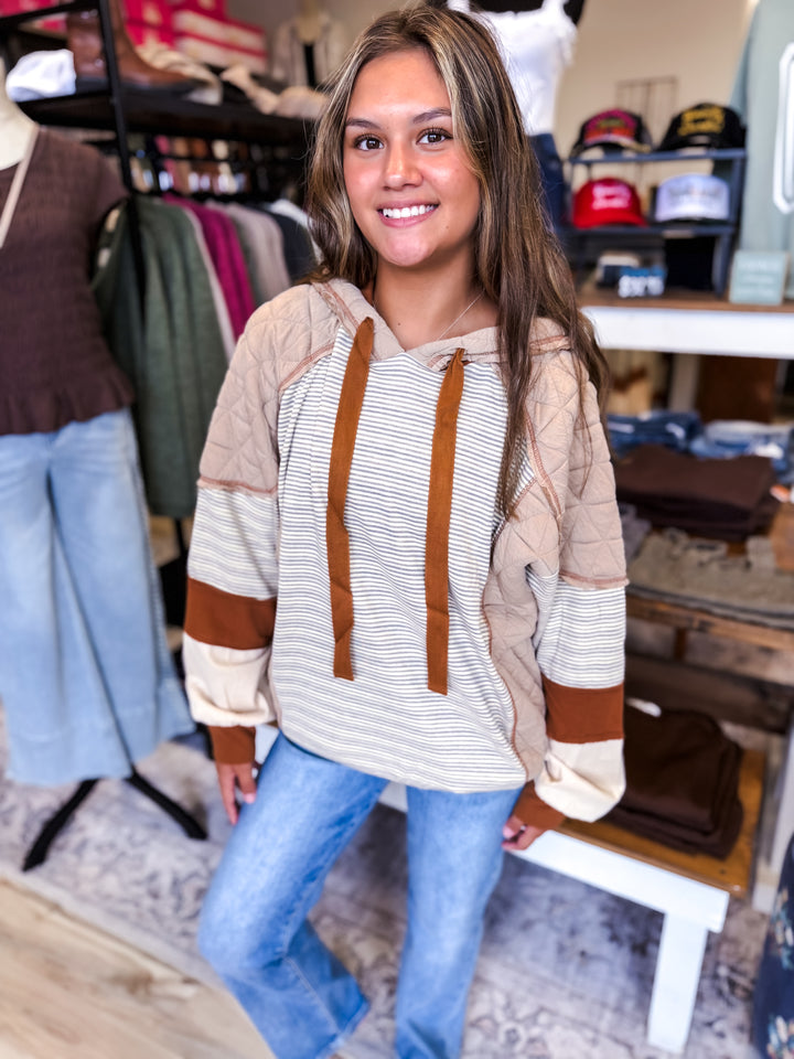 Color Block Stripe & Quilted Mix Top