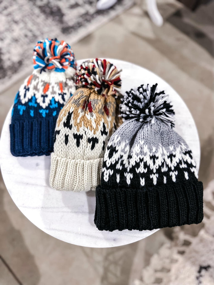 Multicolor Pom Pom Beanie