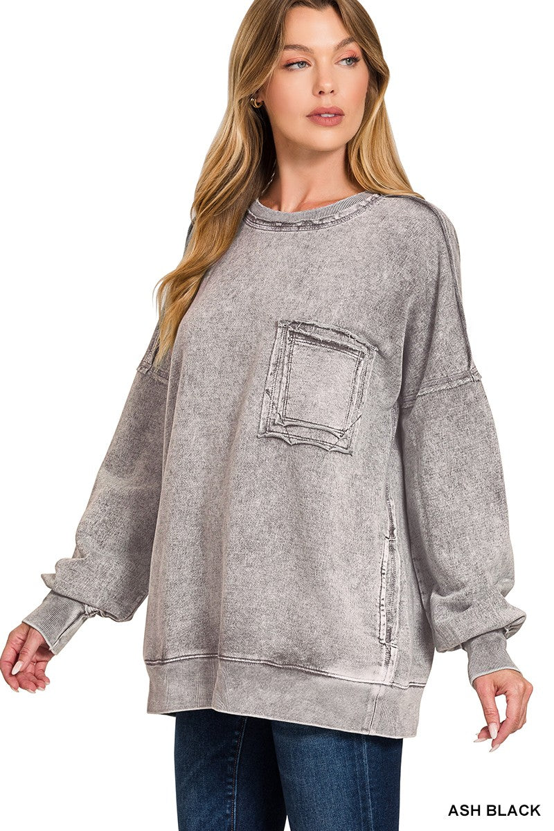 French Terry Exposed Seam Sweatshirt