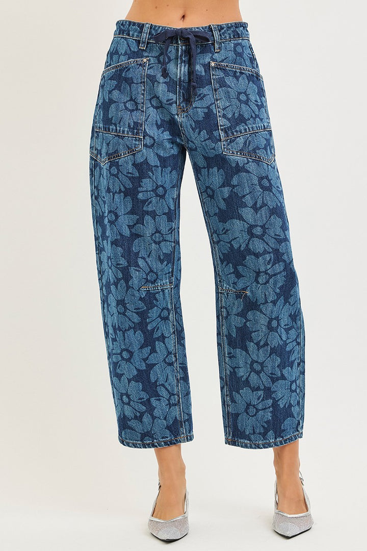 Floral Barrel Jeans