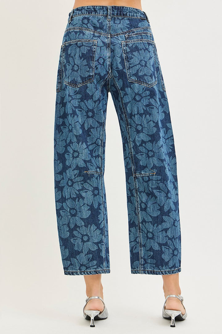 Floral Barrel Jeans