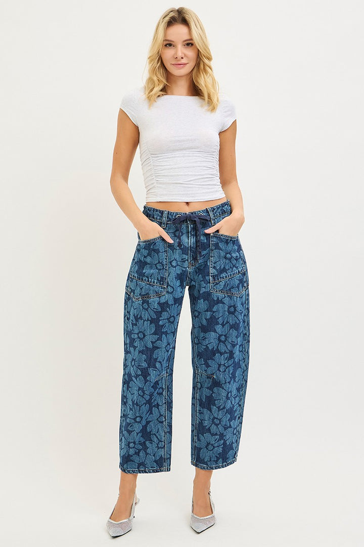 Floral Barrel Jeans