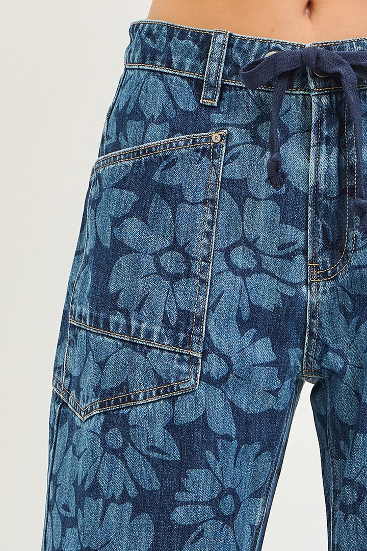 Floral Barrel Jeans