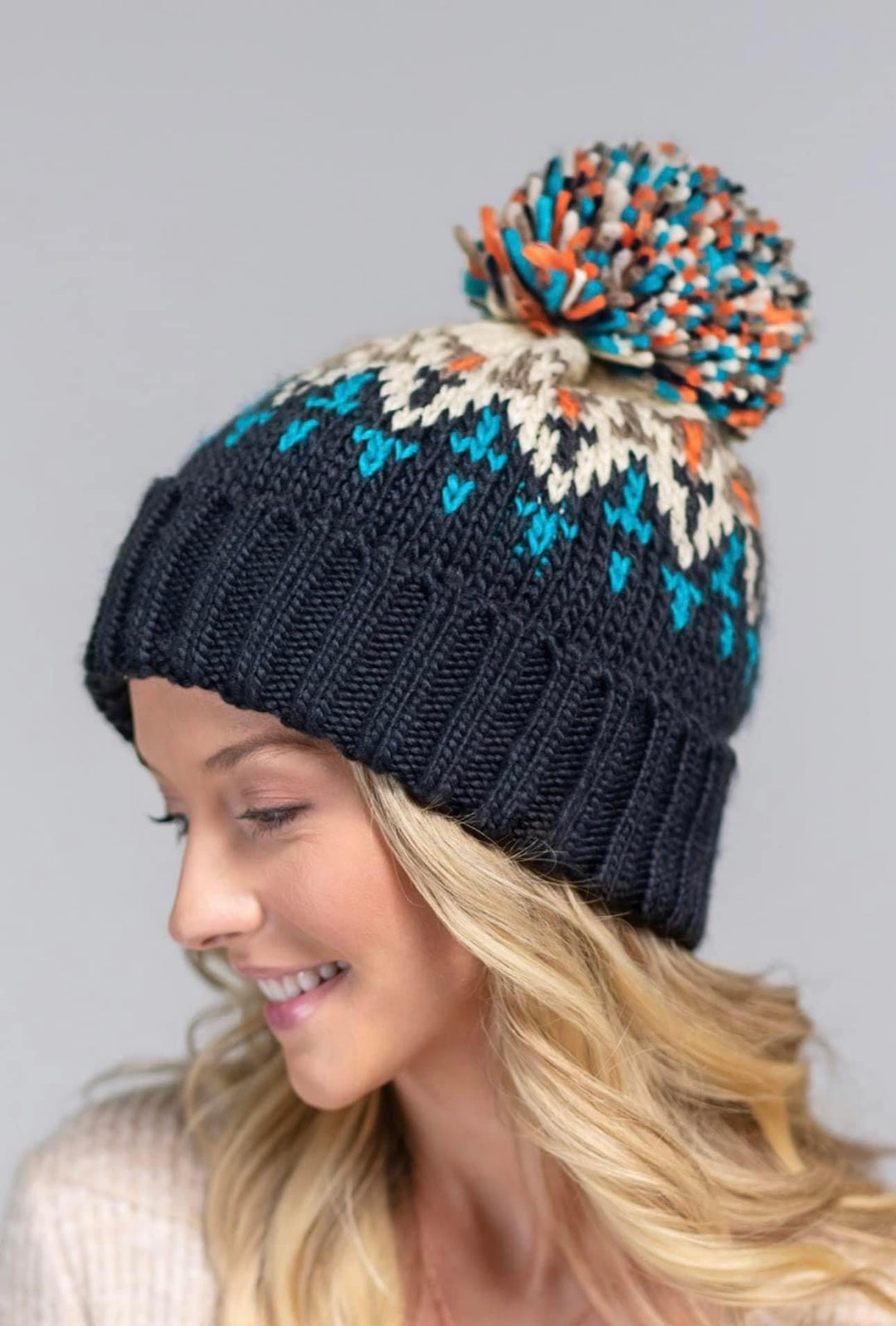 Multicolor Pom Pom Beanie