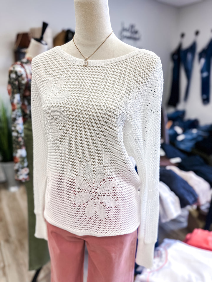 Flower Crochet Knit Sweater