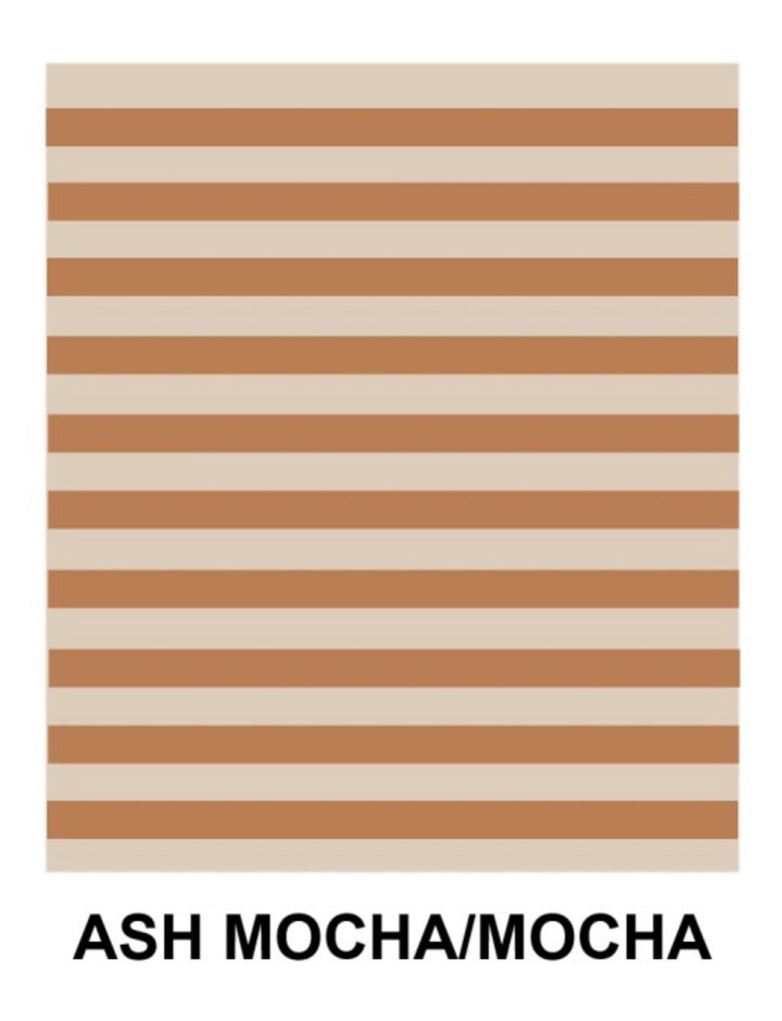 Striped Contrast Trim Rib Banded Tee