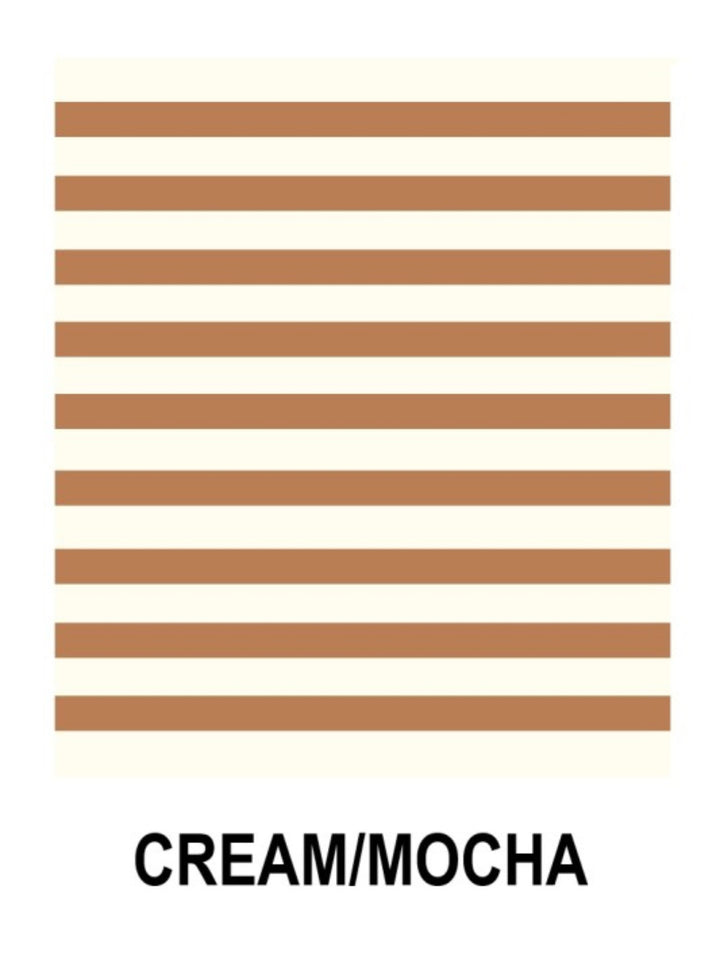 Striped Contrast Trim Rib Banded Tee