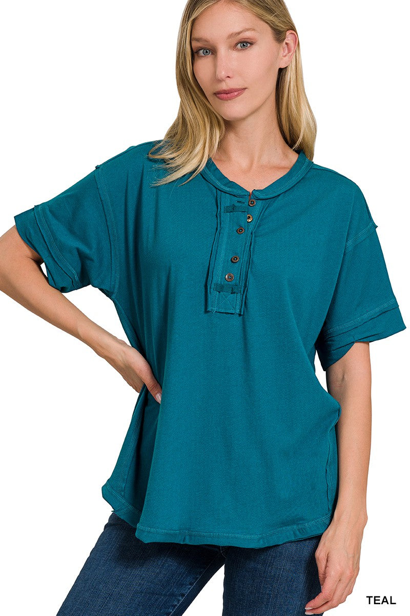 Heather Raw Edge Top