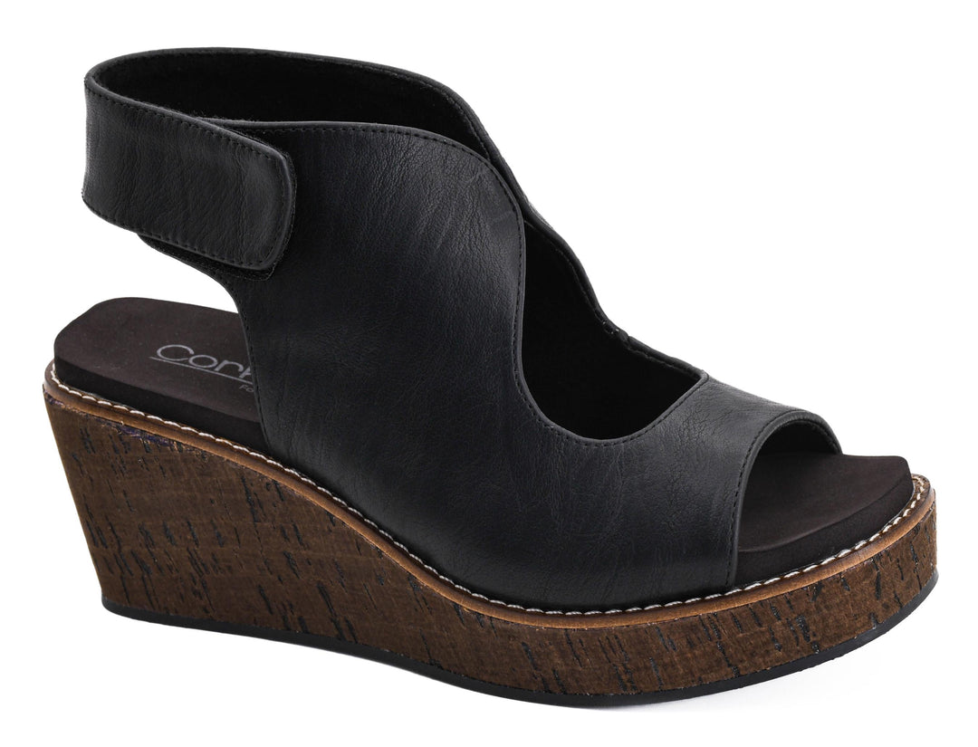 Let's Talk About It - Black Wedge Sandals