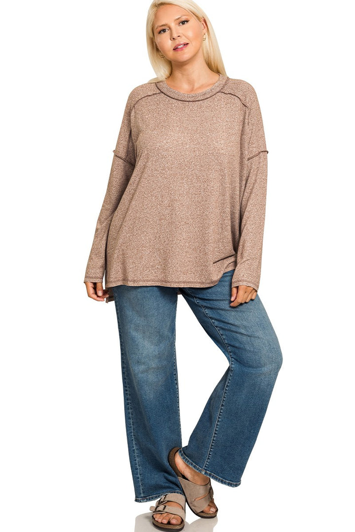 Maddie Exposed Hem Long Sleeve