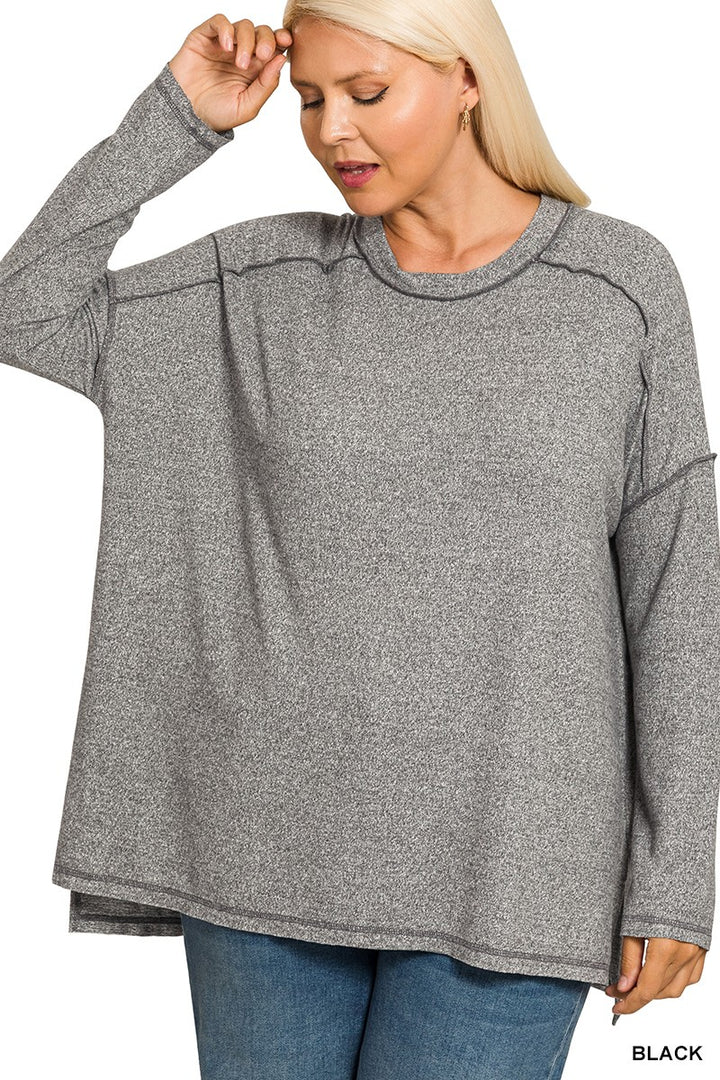 Maddie Exposed Hem Long Sleeve