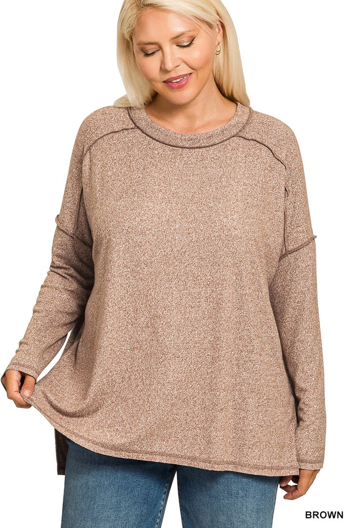 Maddie Exposed Hem Long Sleeve