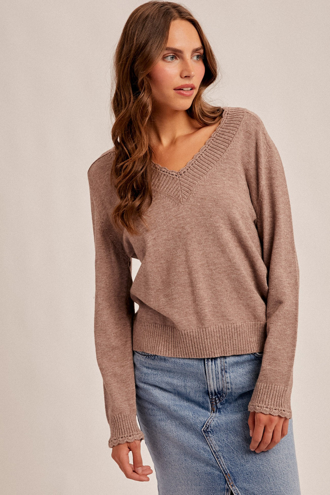 Molly Scalloped Edge Sweater