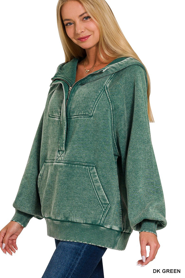 Noelle Acid Washed 1/2 Zip