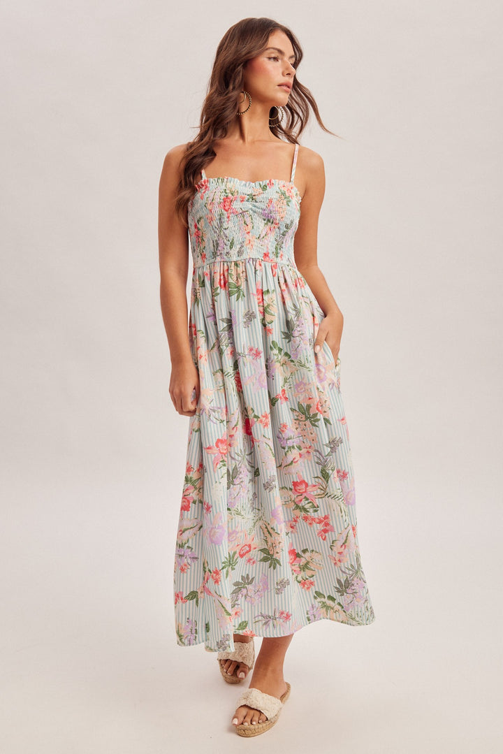 Tropical Floral Midi Dress