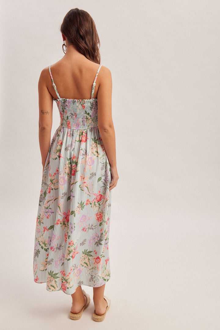 Tropical Floral Midi Dress