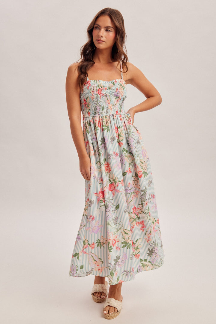 Tropical Floral Midi Dress
