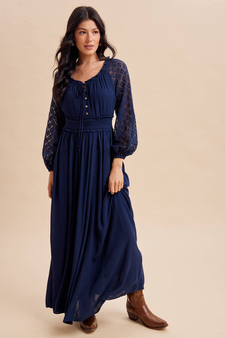 Lace Sleeve Maxi Dress