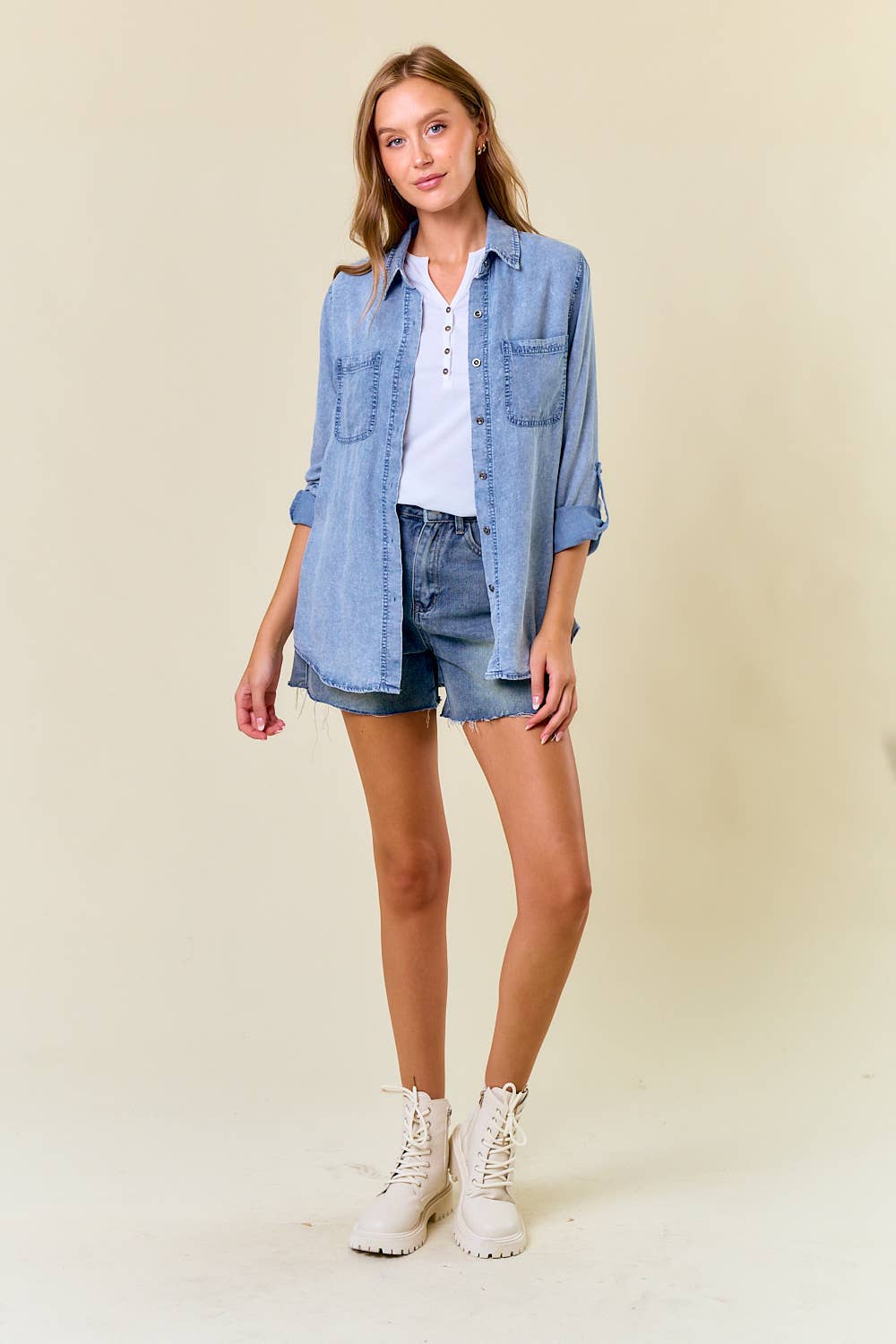 Chambary Shirts W Pockets - 41635T: Light Denim / M
