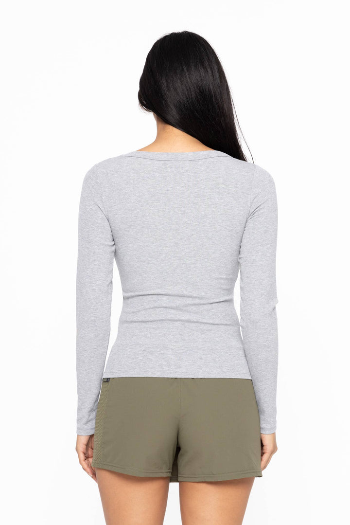 Slim Fit Scoop Neck Long Sleeve Top