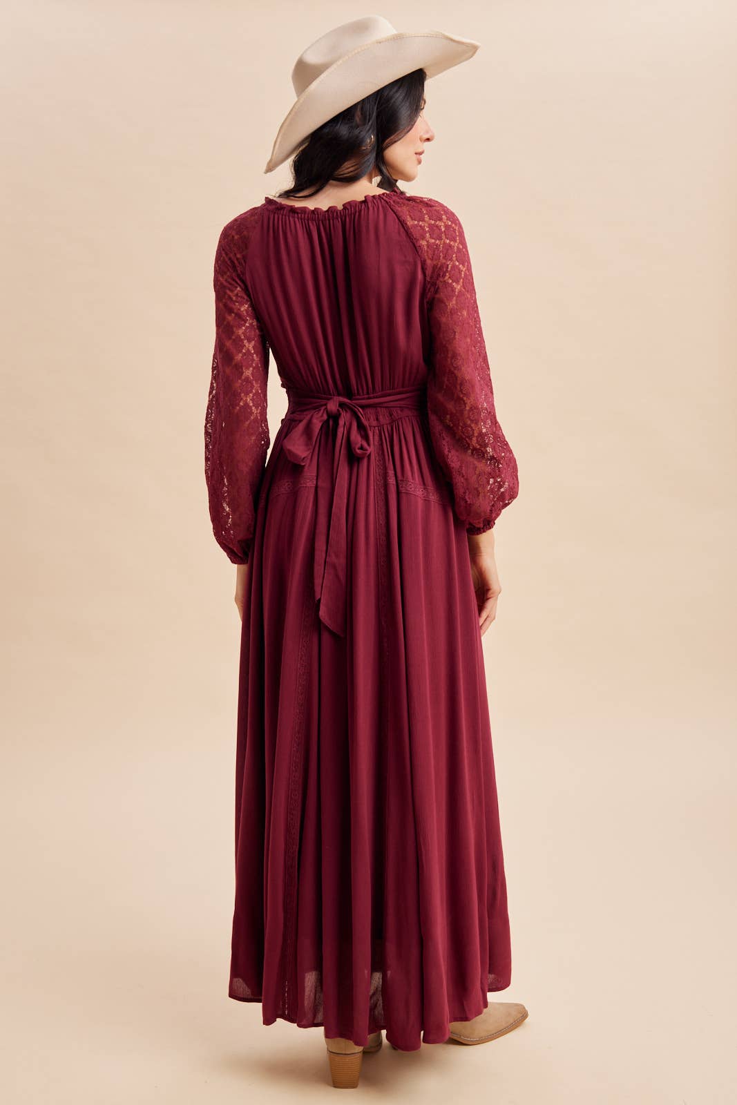 Lace Sleeve Maxi Dress