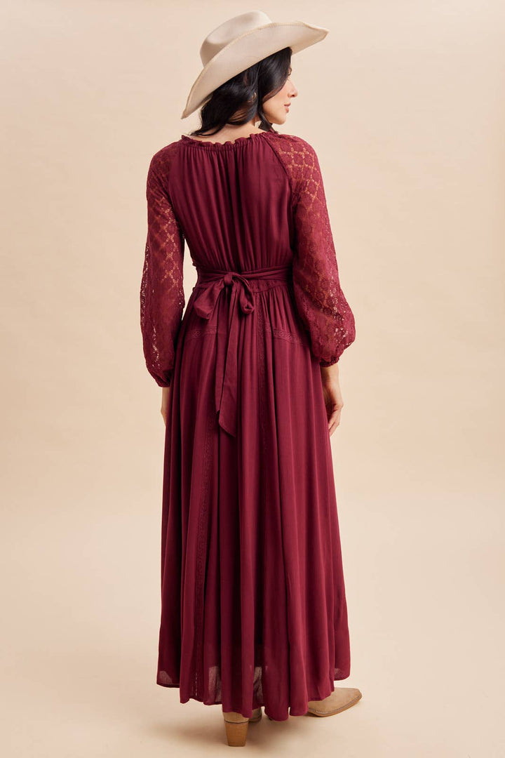 Lace Sleeve Maxi Dress