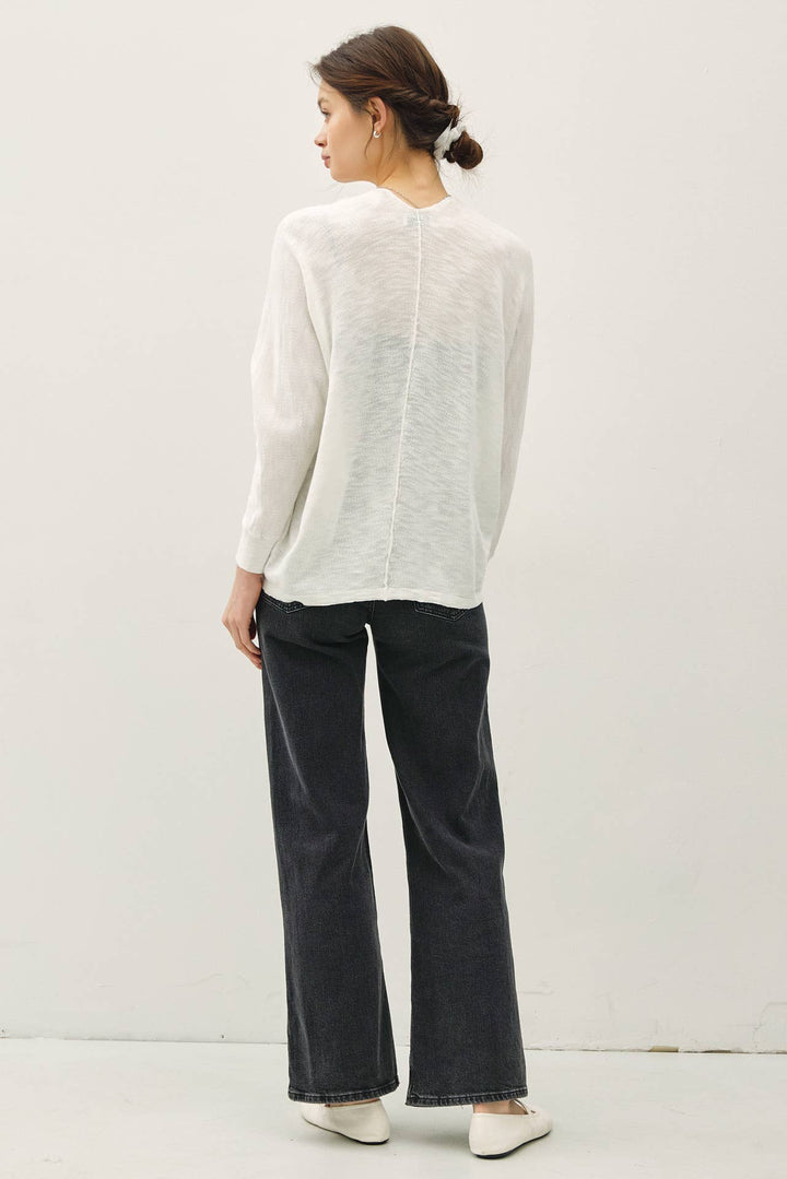 Dolman Sleeve Slub Sweater