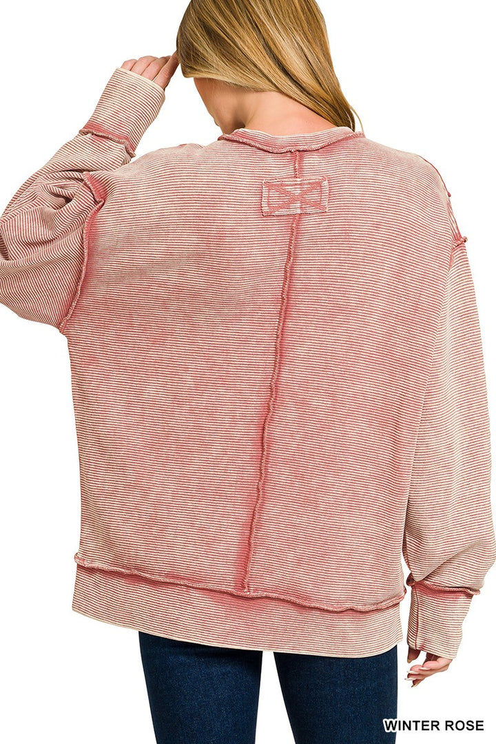 Double Ribbed Exposed Seam Pullover