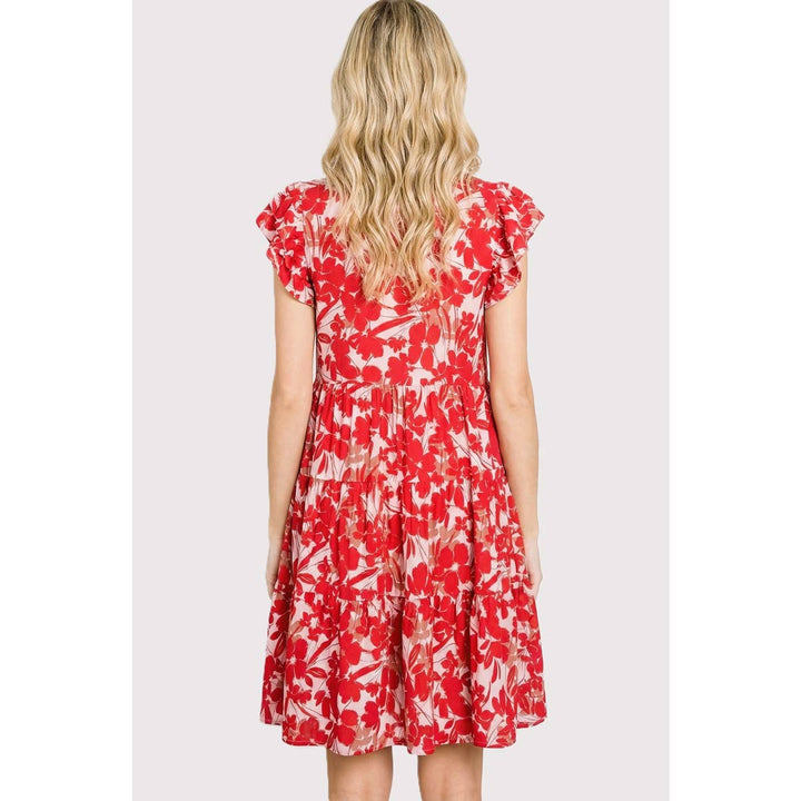 Ruffle Sleeve Floral Dress