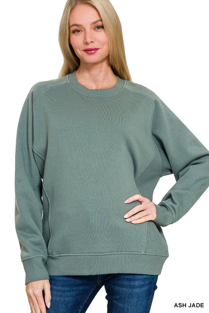 Ribbed Side Pullover