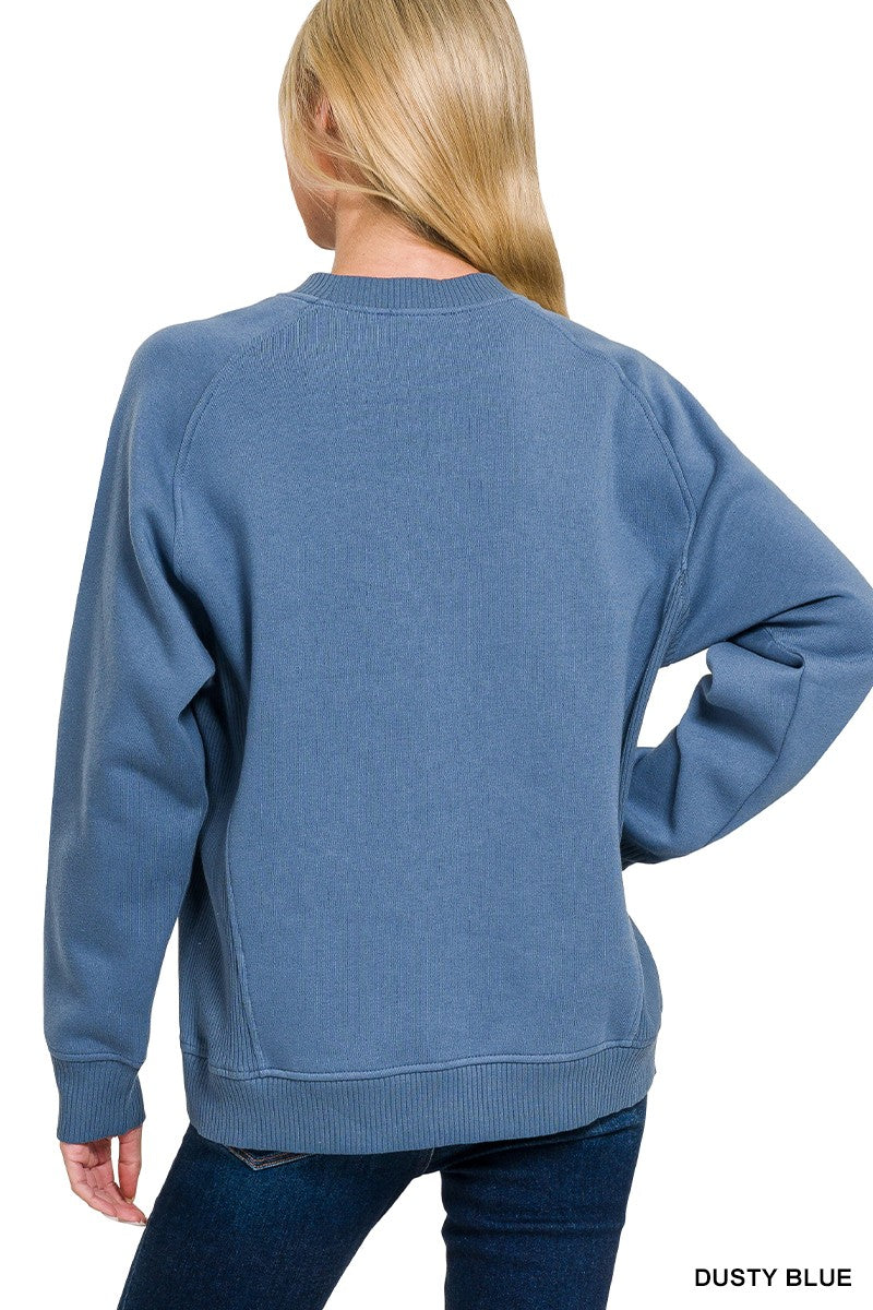 Aspen Sweatshirt with Ribbed Sides