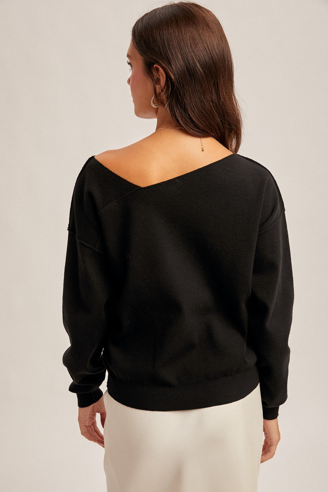 Asymmetrical Neck Sweater