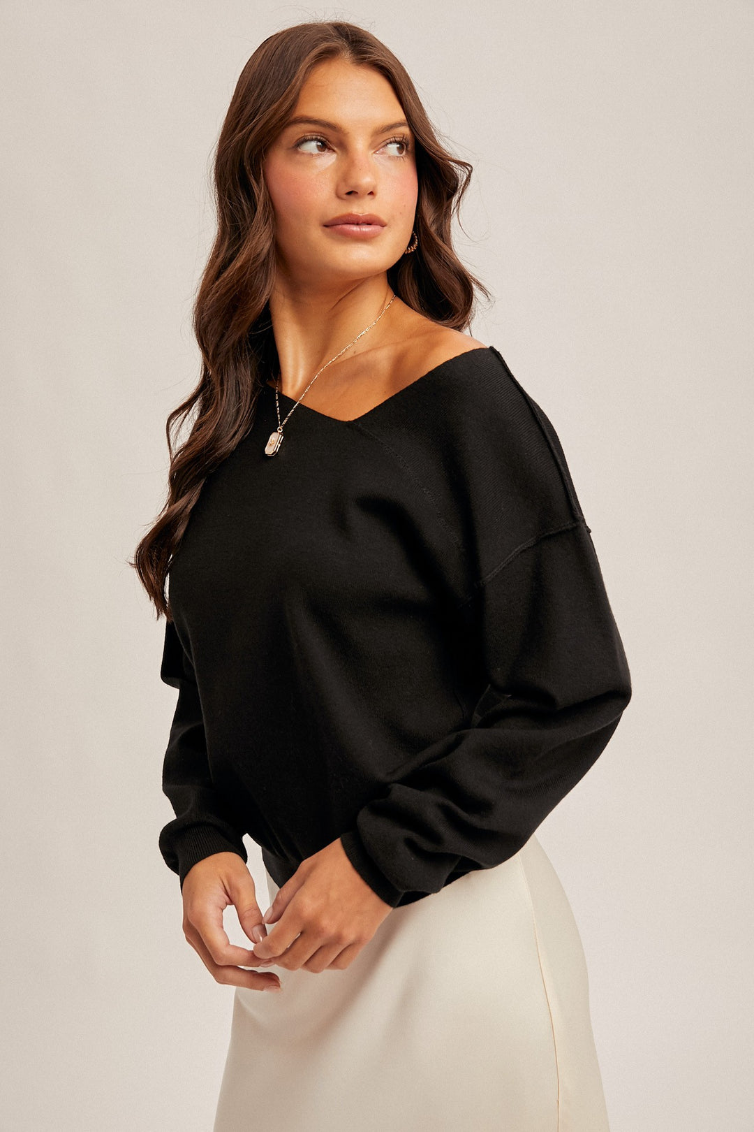 Asymmetrical Neck Sweater