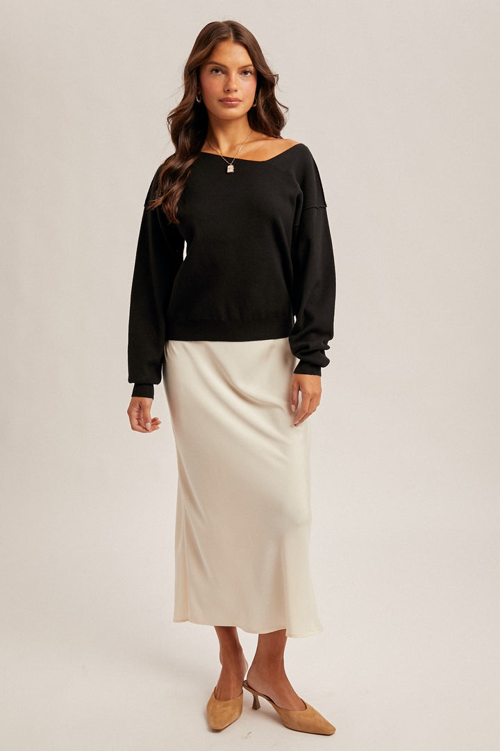 Asymmetrical Neck Sweater