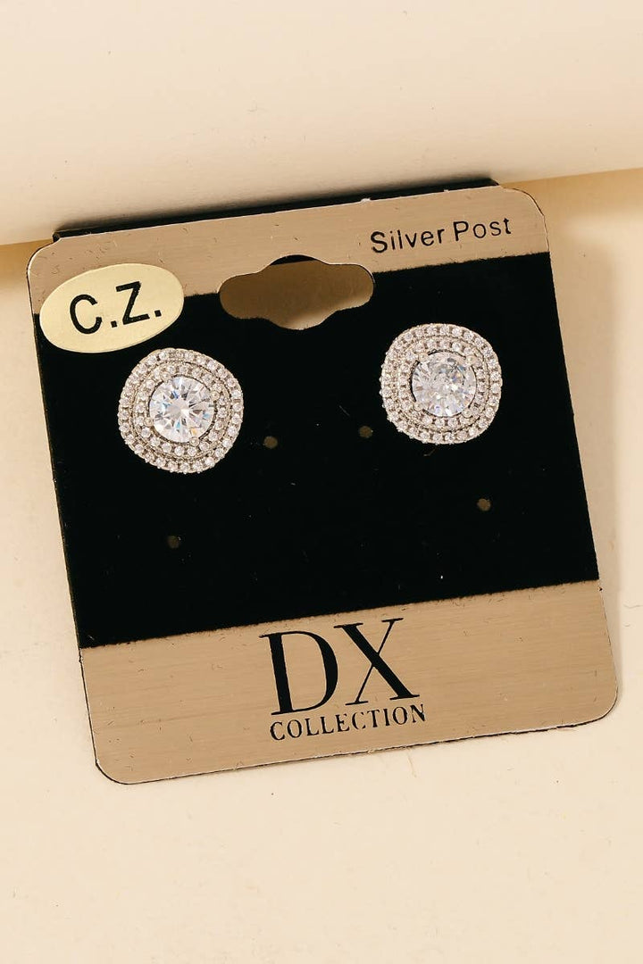 Double Halo Set Stud Earrings