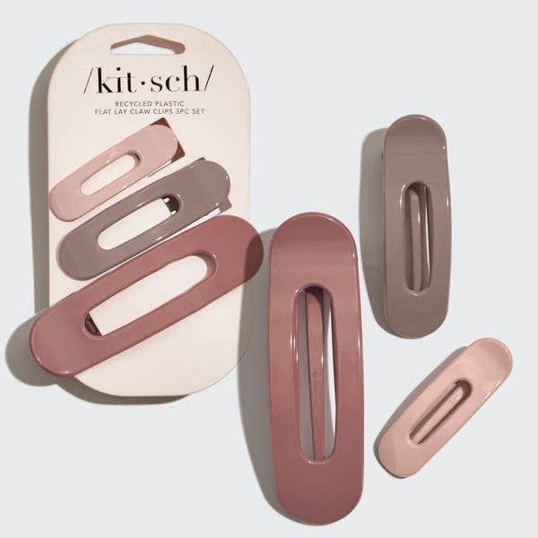 Flat Lay Claw Clip 3pc Flat - Terracotta