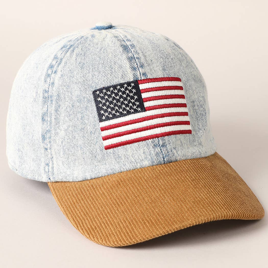 Embroidered US Flag Cap