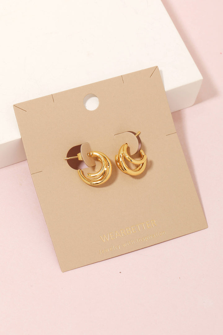 Mini Three Layered Hoop Earrings