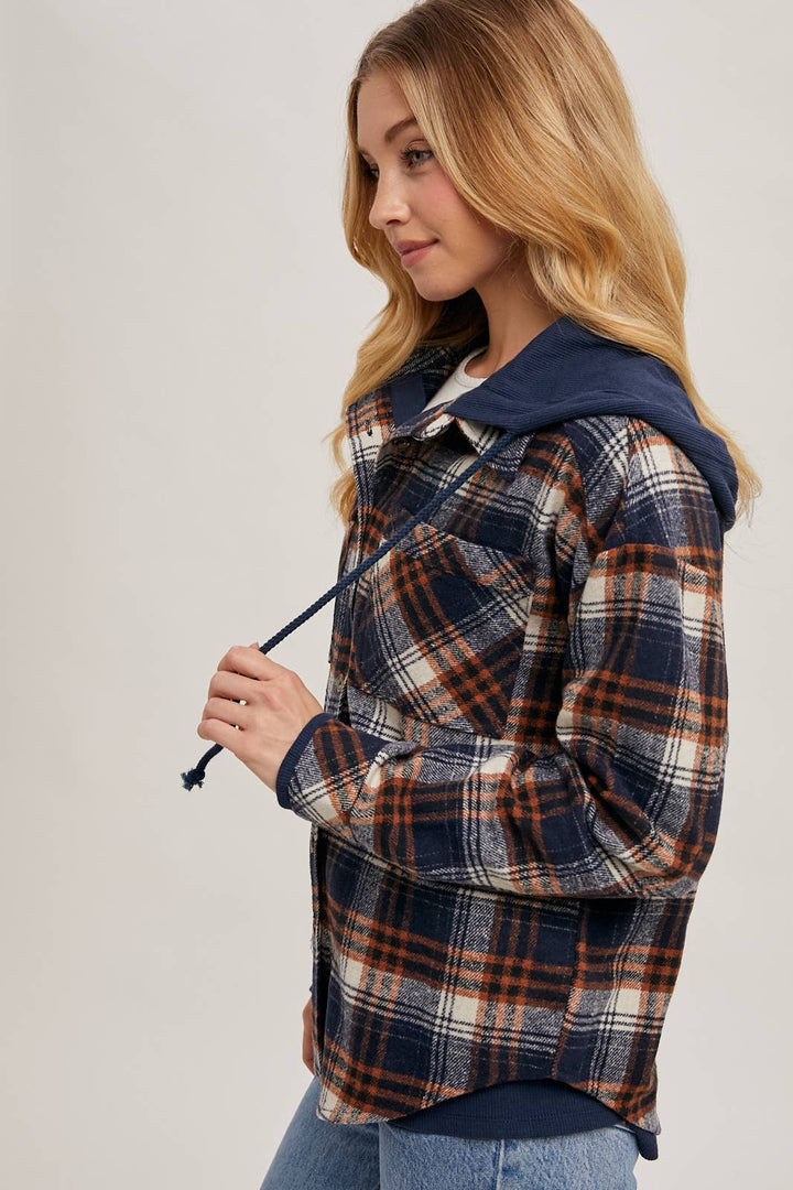 Bethany Hooded Plaid Jacket