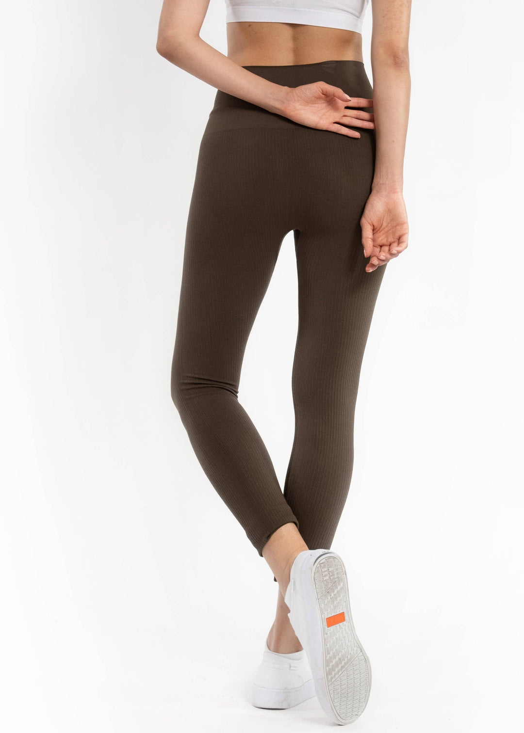 Ribbed High Waist Leggings: Steel Blue